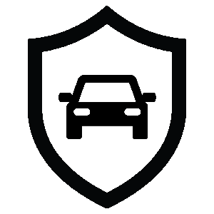 Commercial Fleet icon shield with car inside